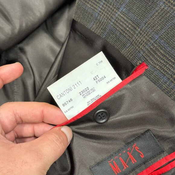 Coppley Wool Cotton Corduroy Blazer Check Sport Coat Brown 42T - Picture 9 of 9